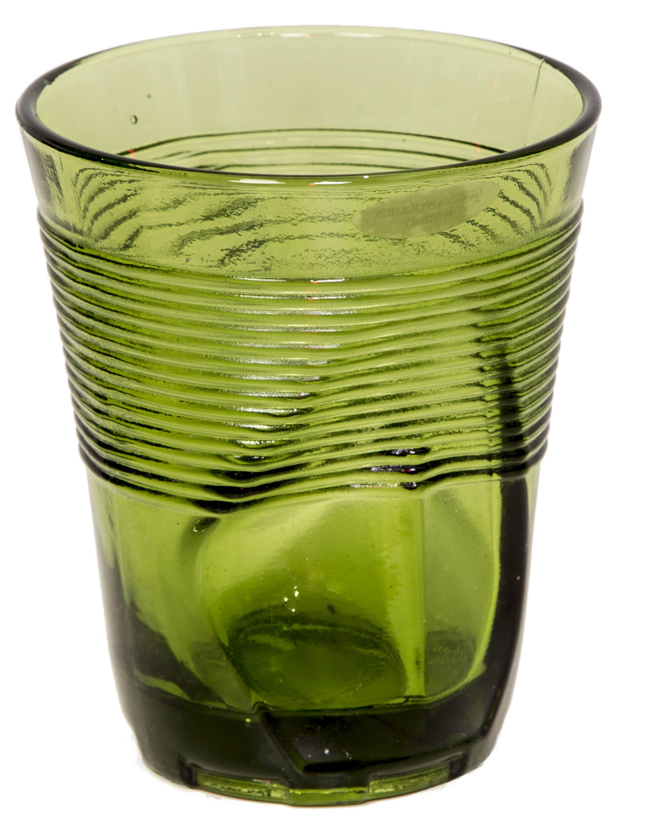 Set 6 Bicchieri Accartocciati 36 cl Ø9 cm in Vetro Pressato Kaleidos Verdi...
