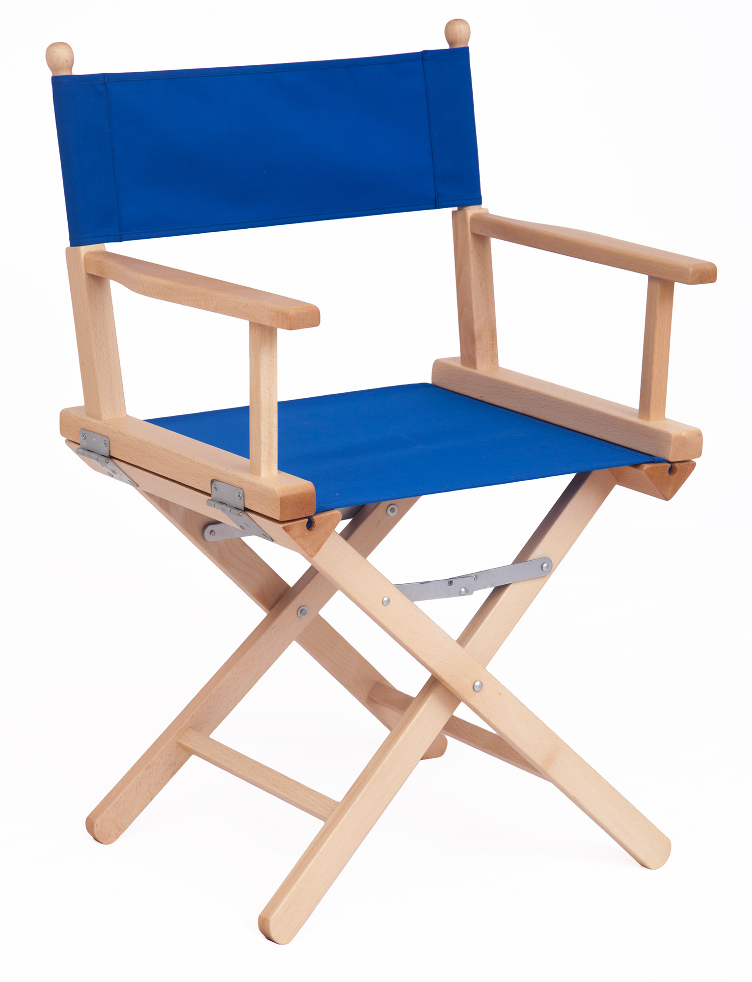 Image of Sedia Pieghevole da Regista 43x60xH88 cm in Legno Naturale Tessuto Blu