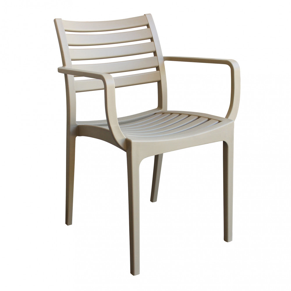 Poltrona Eveline 58,5x55,2x84 cm in Polipropilene Tortora