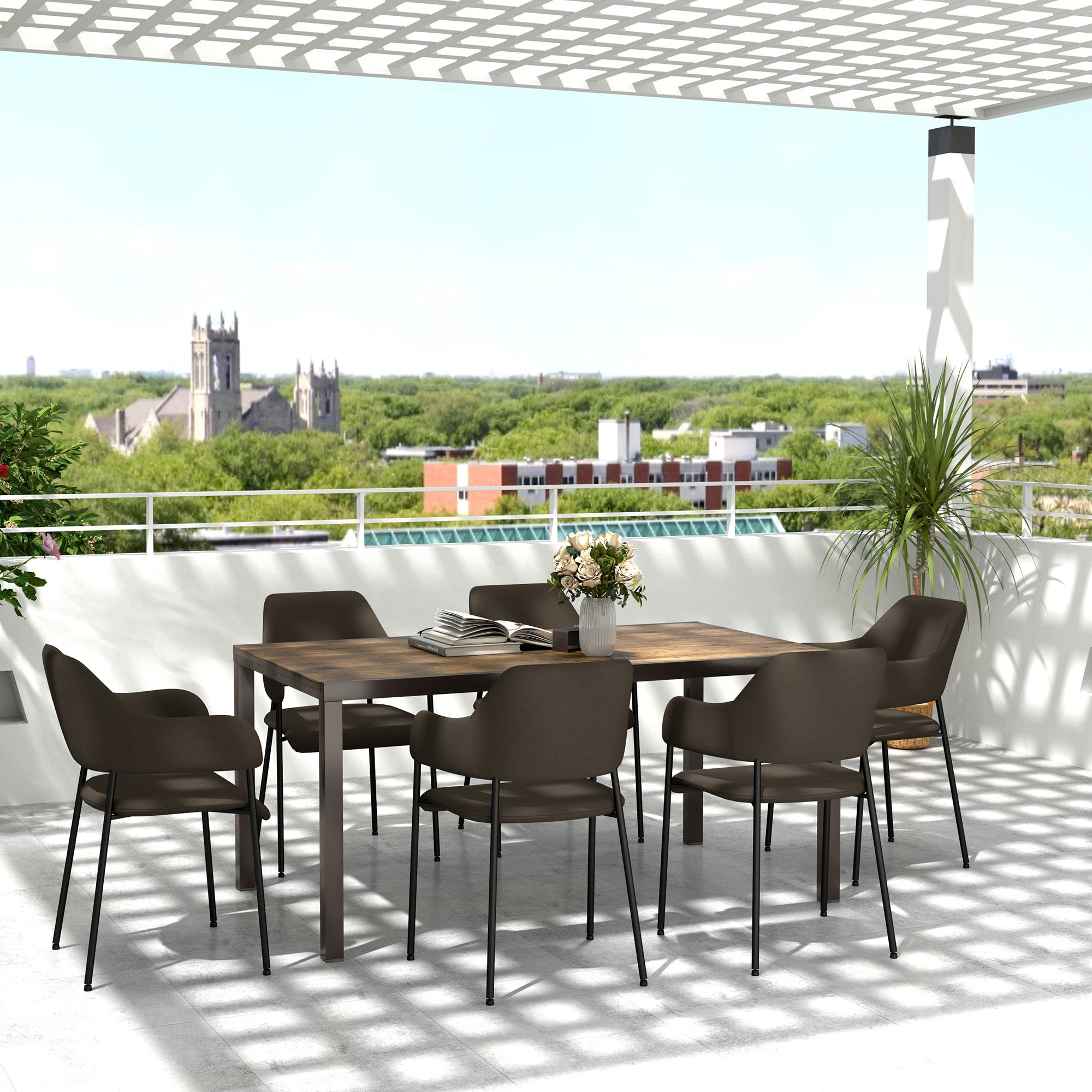 Tavolo da Giardino 160-240x90x74 cm per 6-8 Persone Piano Effetto Legno...