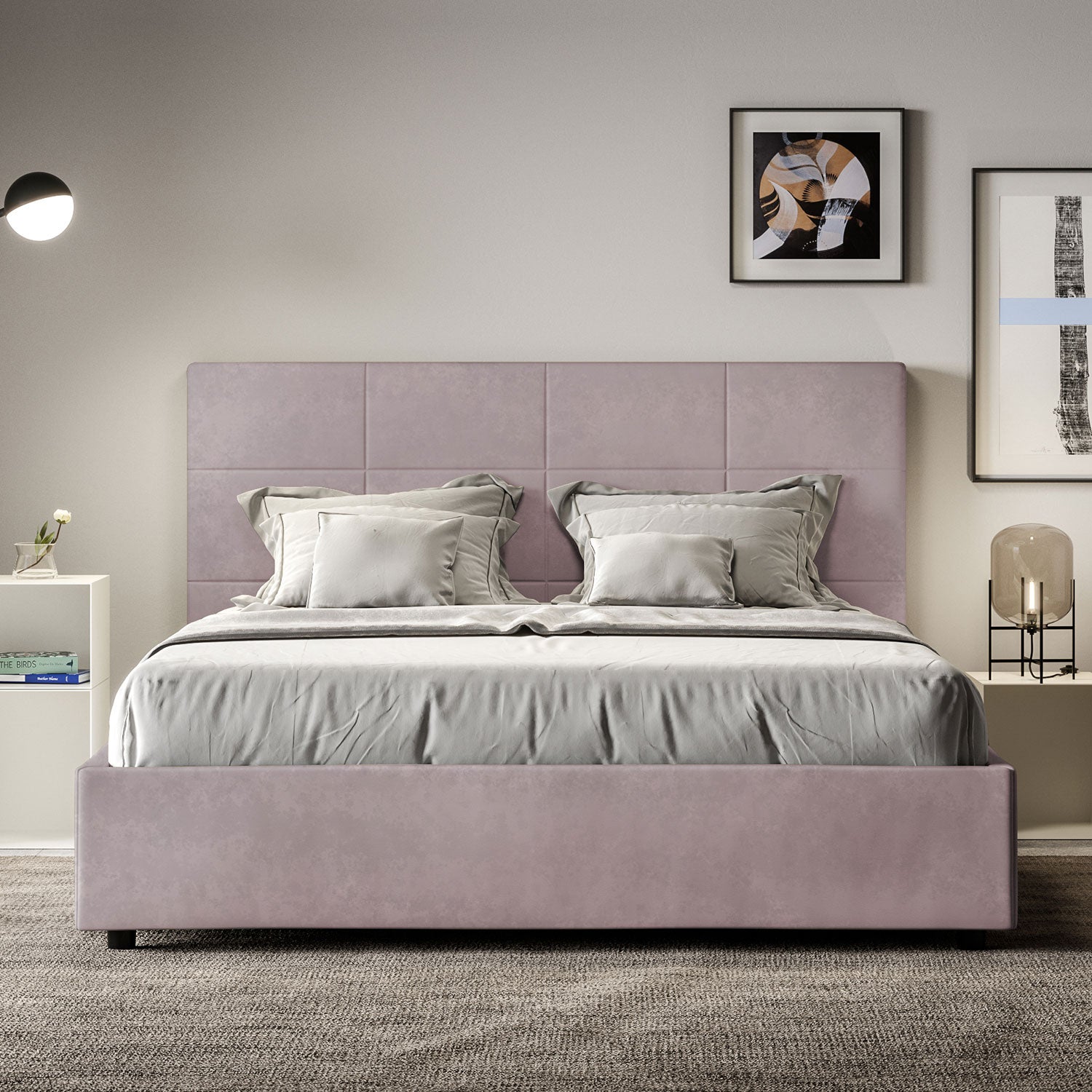 Letto Matrimoniale Francese 140x200 cm Senza Rete Mika Glicine...