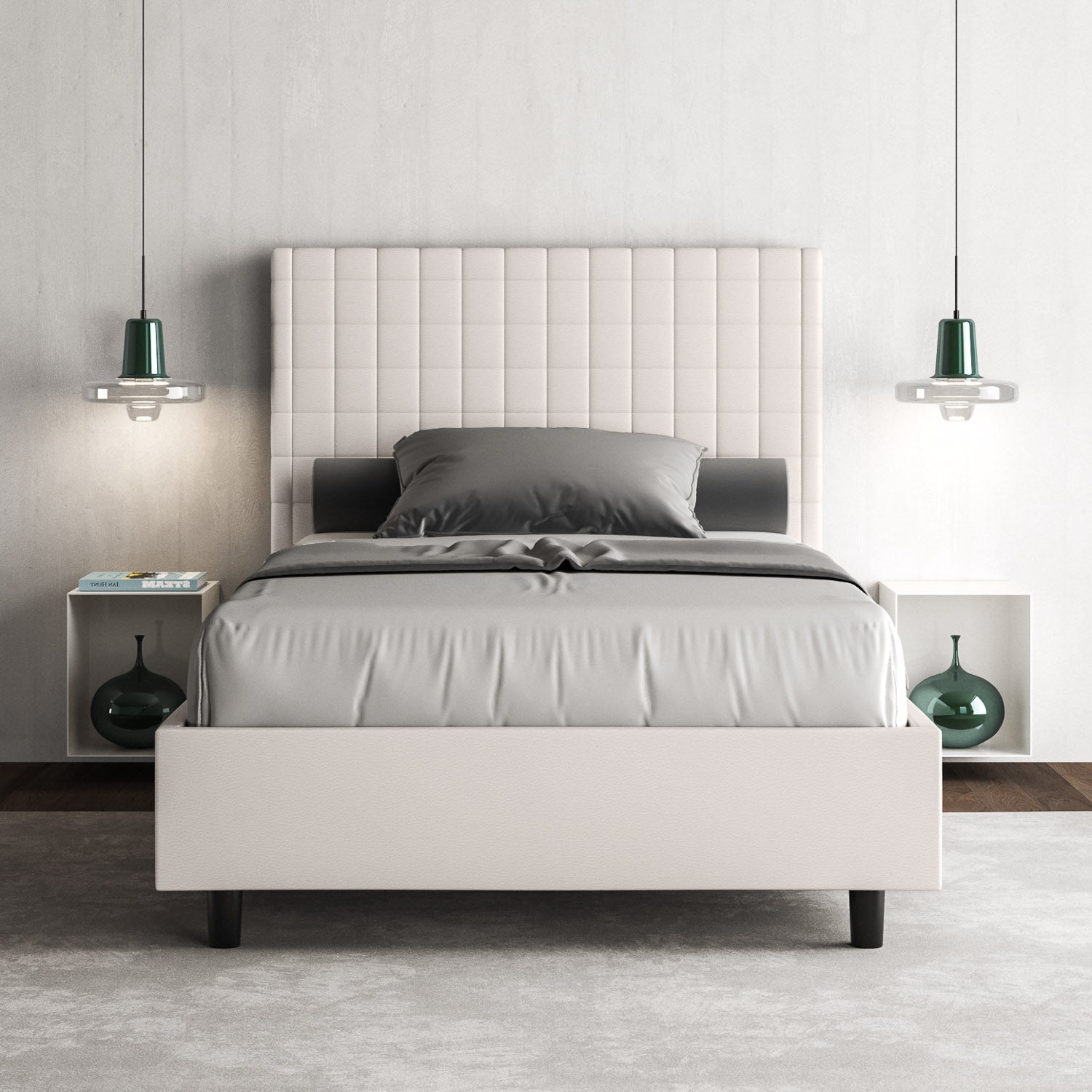 Letto Singolo 80x190 cm con Rete Sunny Bianco...