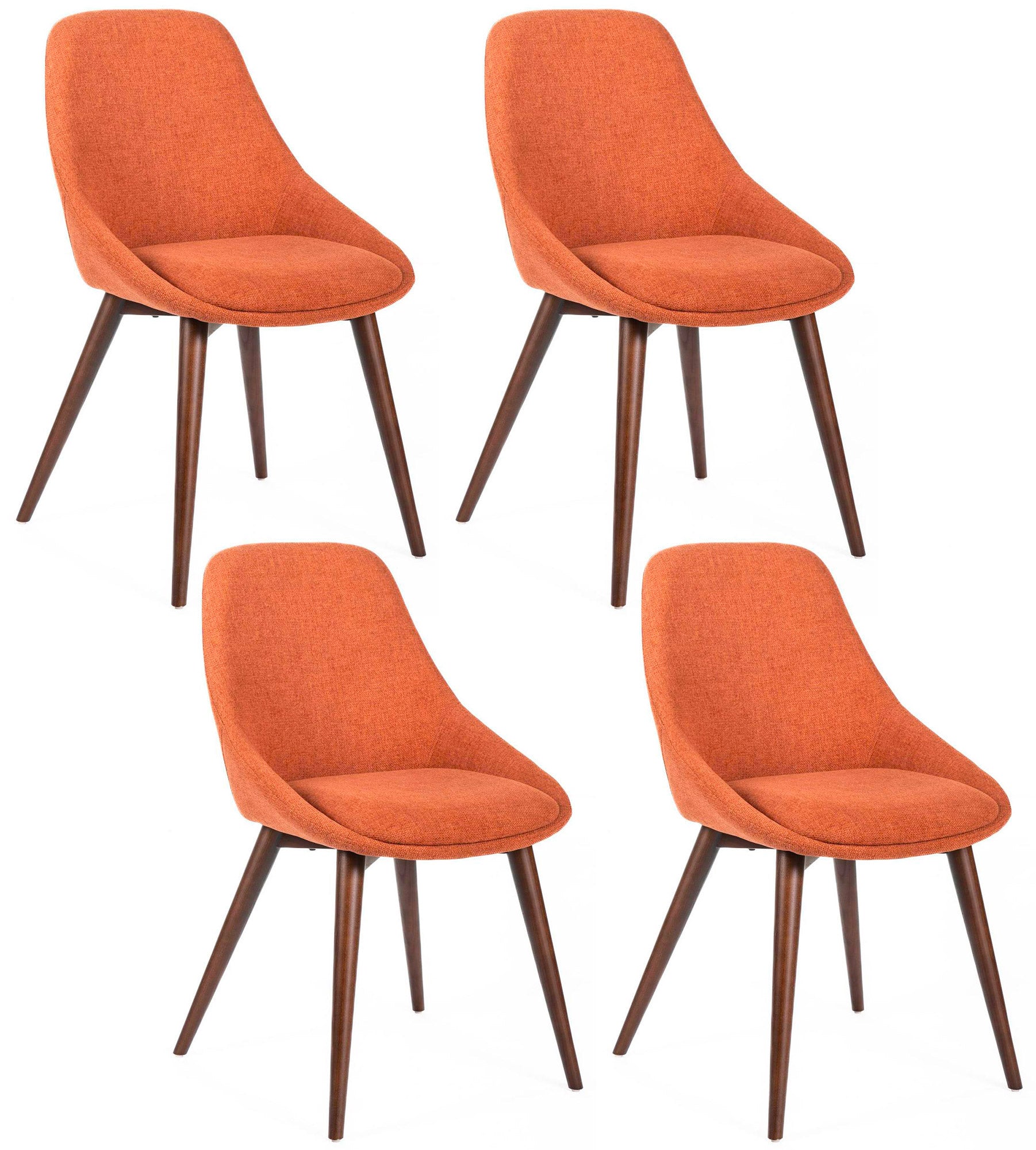 Image of Set 4 Sedie 58x49xH85 cm in Tessuto Astrid Ruggine