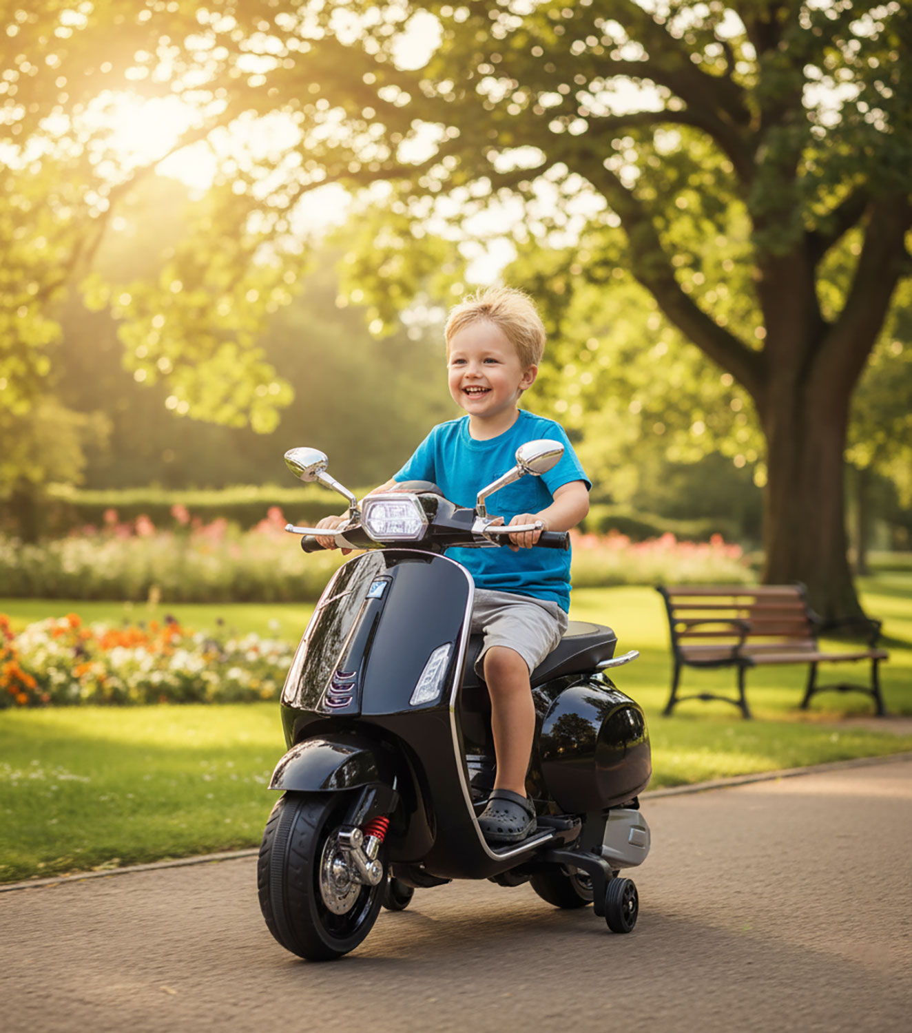 Scooter Elettrico per Bambini Licenza Ufficiale Piaggio Vespa 12V 4,5Ah Nero...