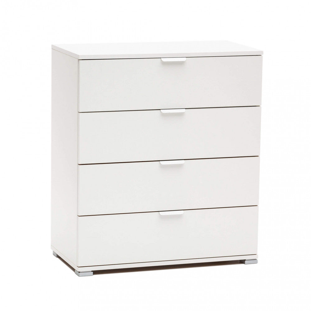 Mobiletto 4 Cassetti Bianca 75x38x85 h cm in Truciolare bilaminato Bianco