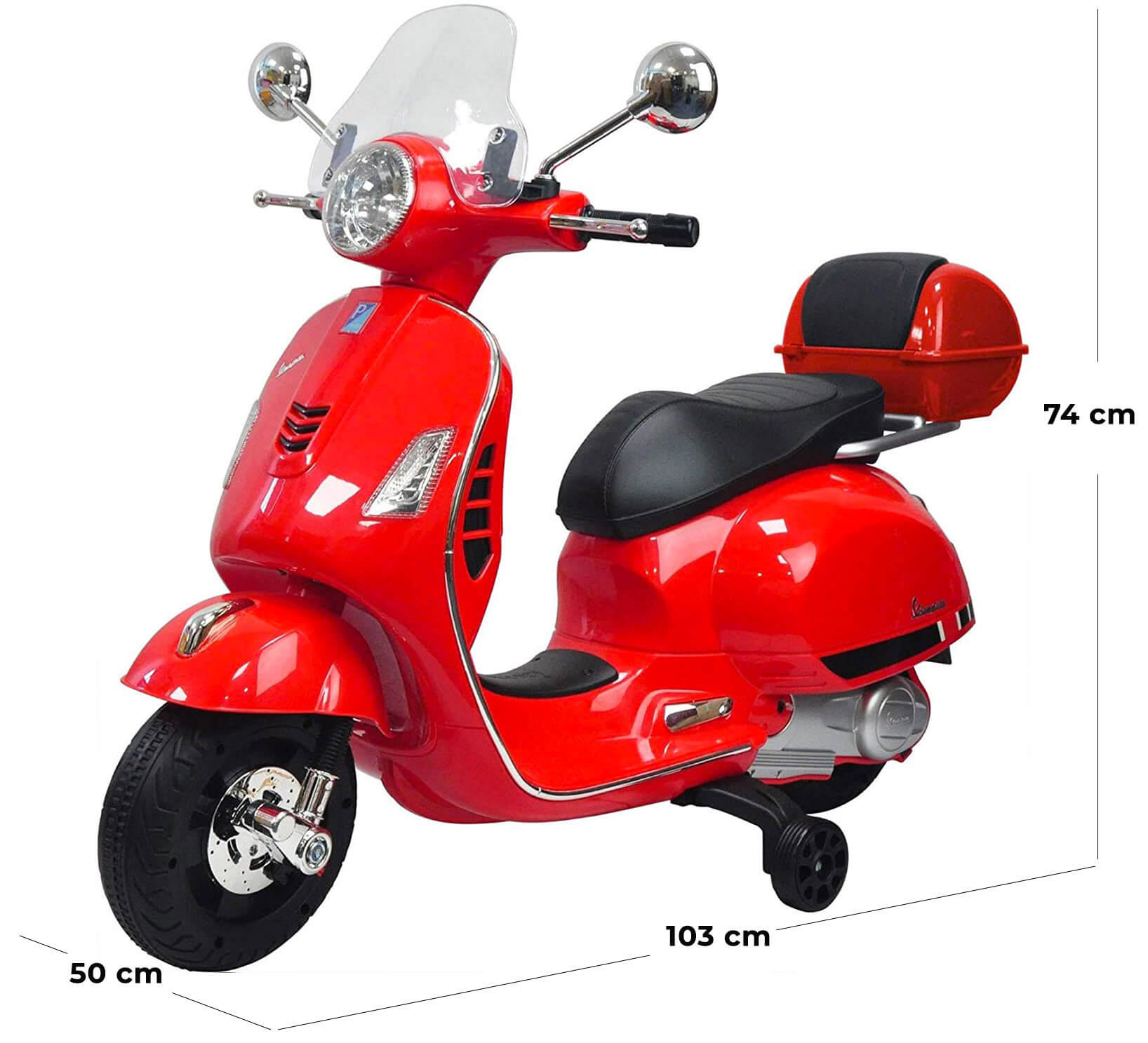Piaggio Vespa GTS Elettrica 12V con Bauletto per Bambini Rossa...