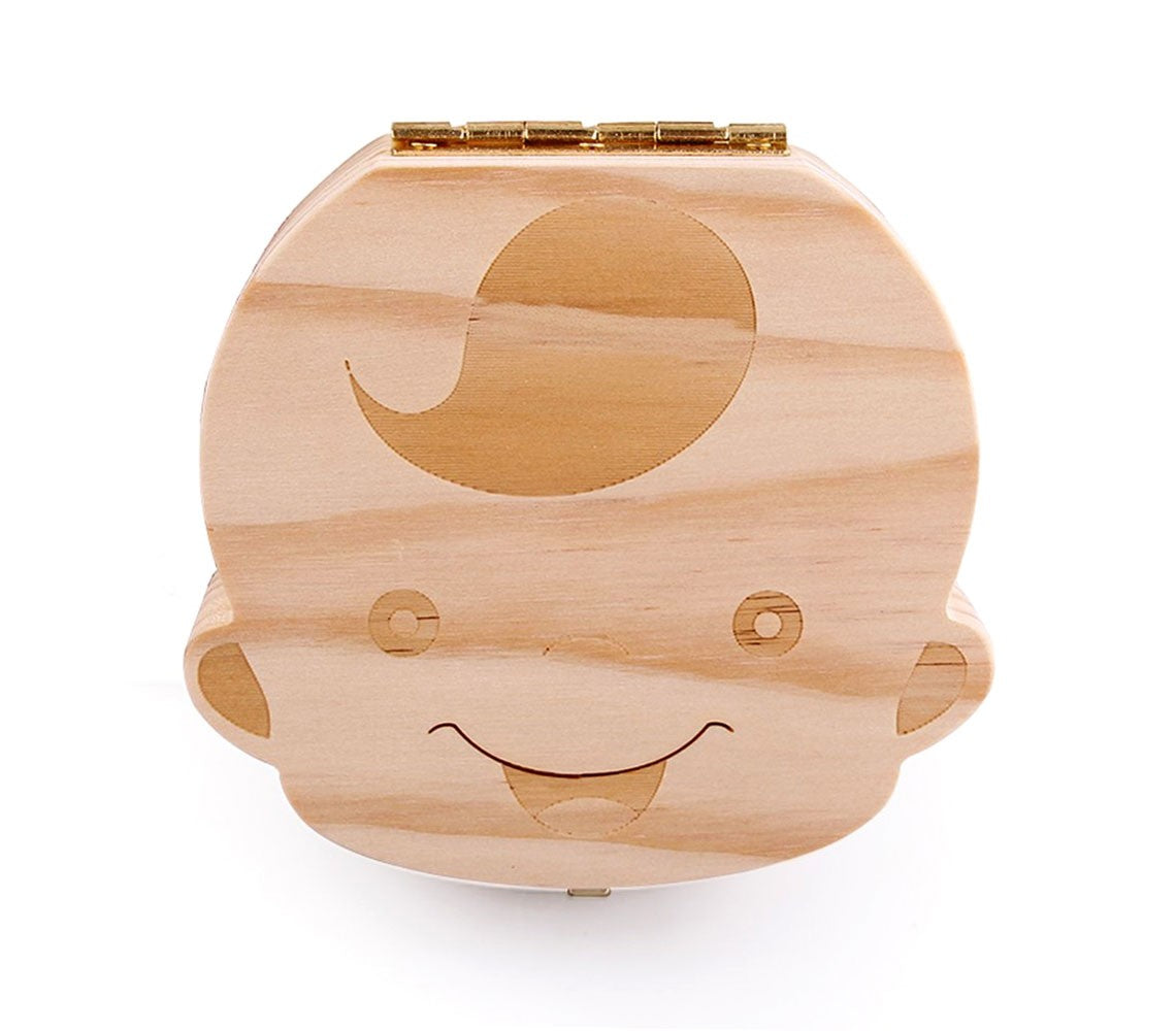 Cofanetto in legno porta dentini da latte per maschietto