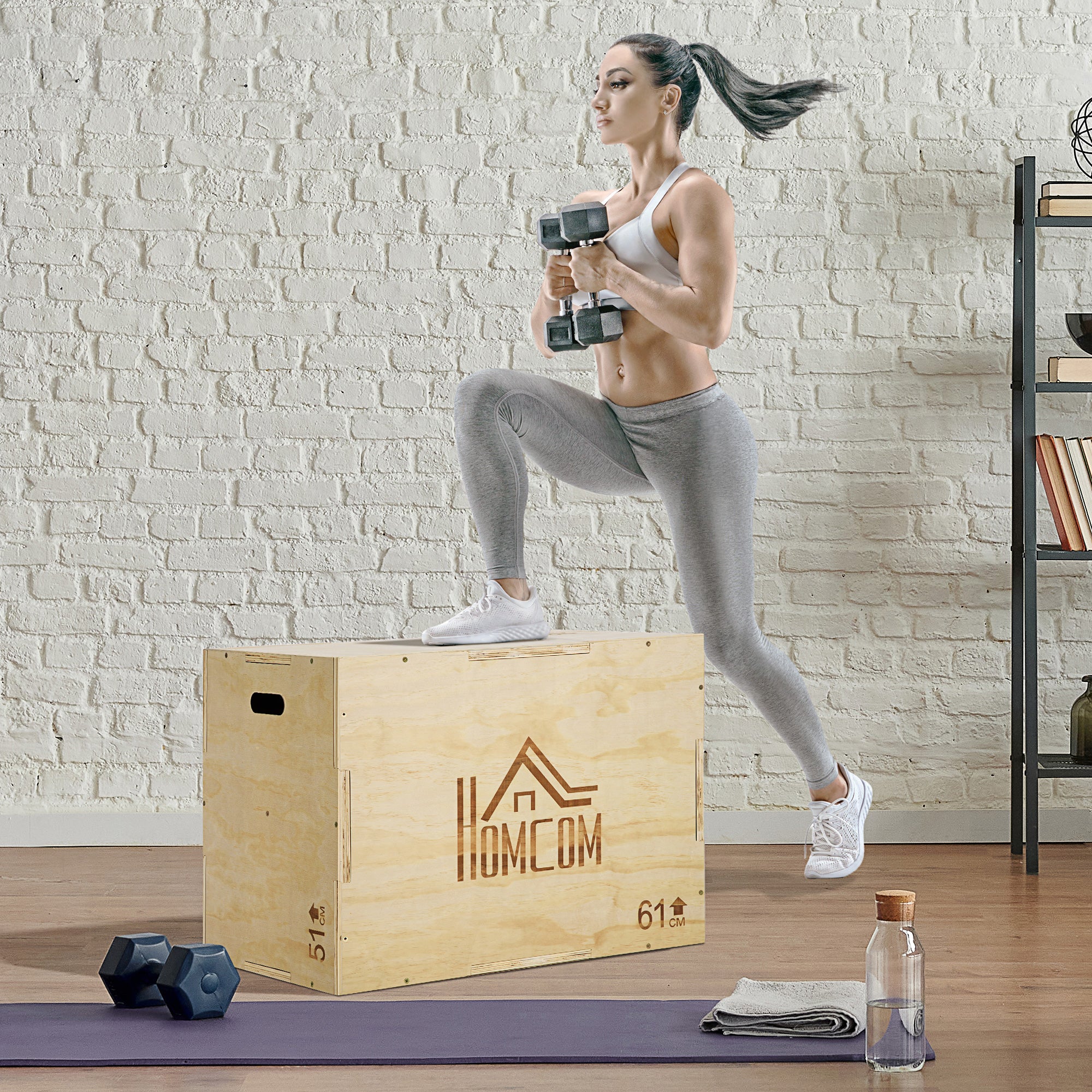 Plyo Box 3 Altezze 61x51x76 cm in Legno Naturale...