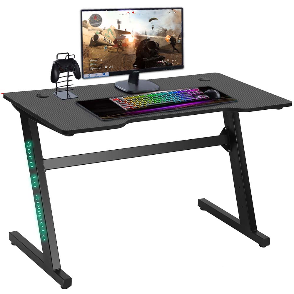 Scrivania Gaming Porta Pc Computer con Luci LED RGB e Tappetino Mouse Pad 80x30...