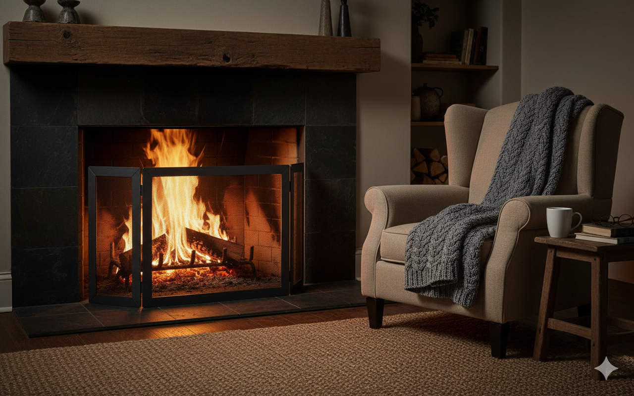 Parascintille con Antine 90x40 cm per Camino a Legna in Ferro Belfer 3008 Antracite...