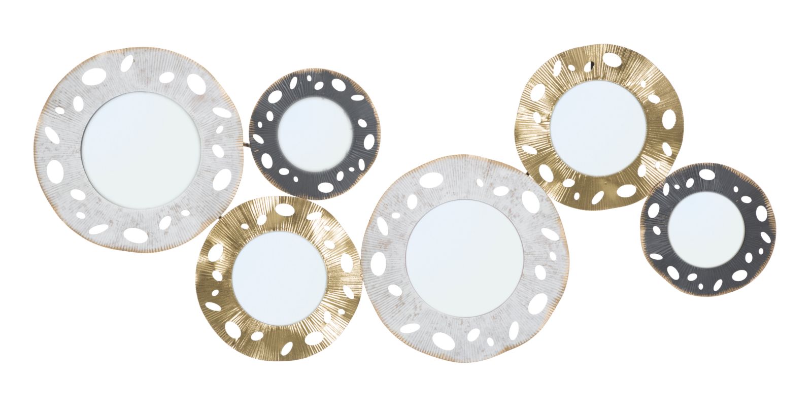 Image of Pannello Gloty 104x4x45,5 cm in Ferro MDF e Specchio Multicolor