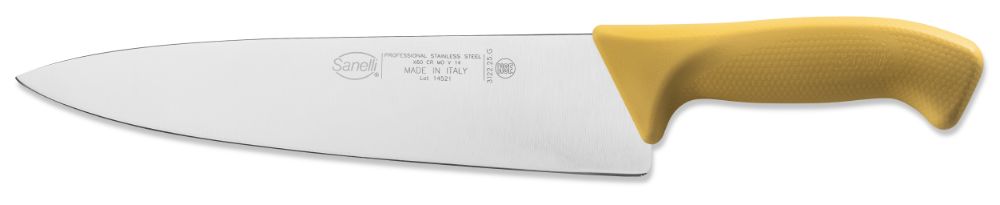Image of Coltello Trinciante Lama 25 cm Manico Antiscivolo Sanelli Skin Giallo