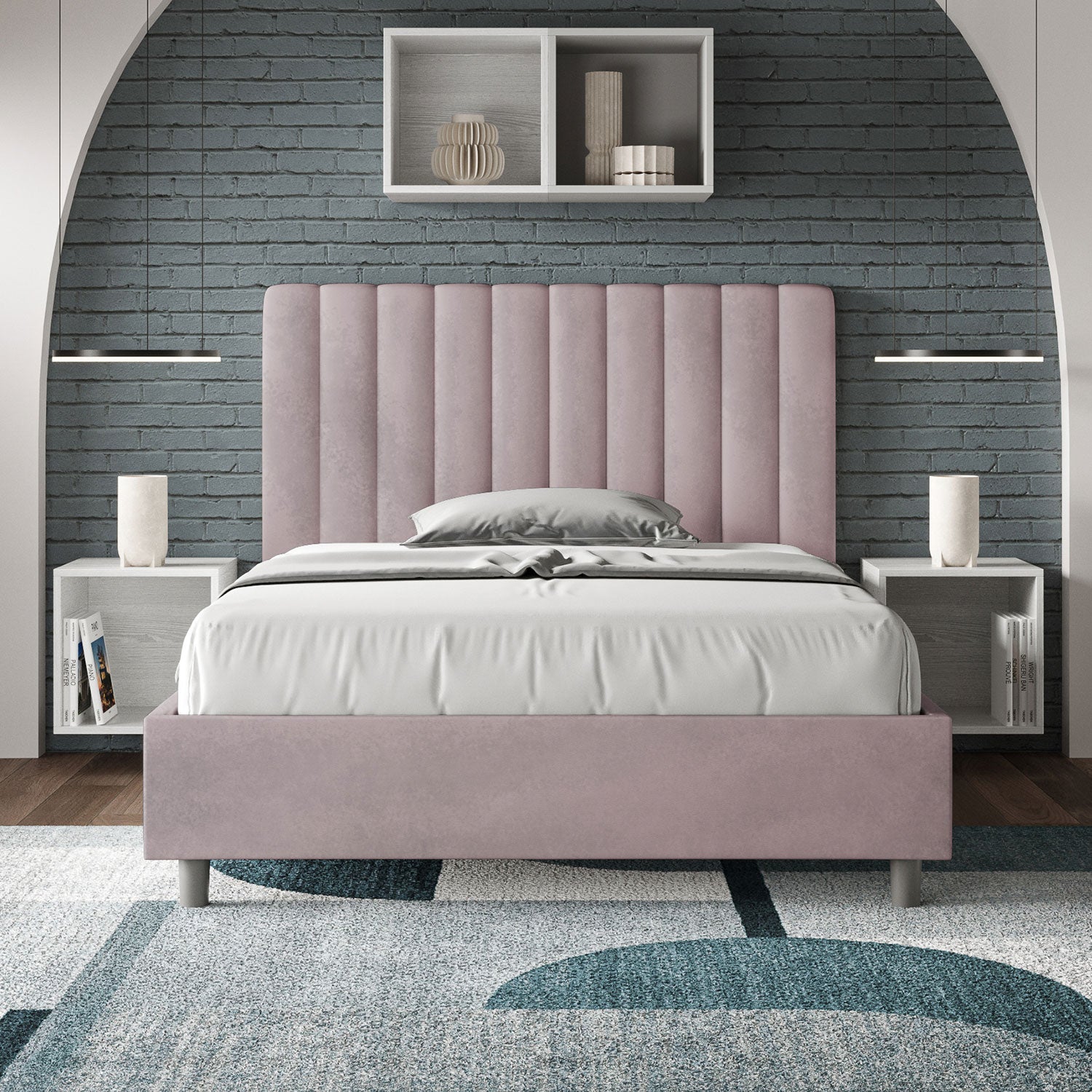 Letto 1 Piazza e Mezzo 120x200 cm Senza Rete Agueda Glicine...