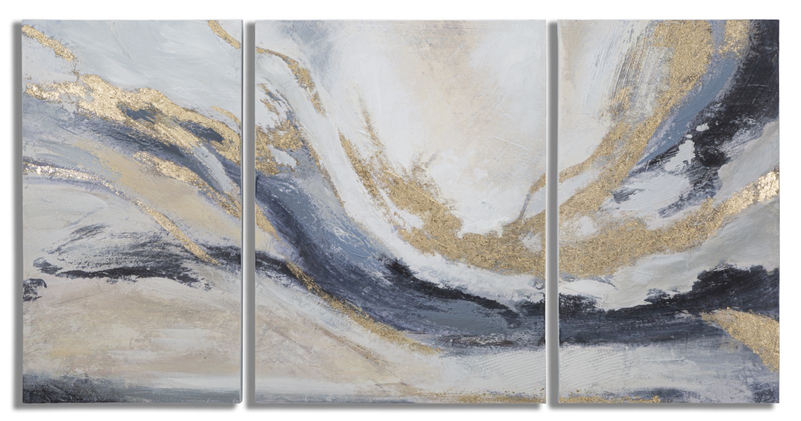 Dipinto su Tela Gaspons Set 3 Pz 45x2,7x80-60x2,7x80 cm in Legno di Pino e Canvas Multicolor