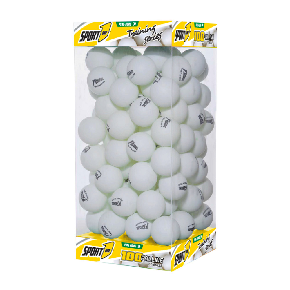 Image of Set 100 Palline Ping Pong Ø38 mm Serie Training Bianco