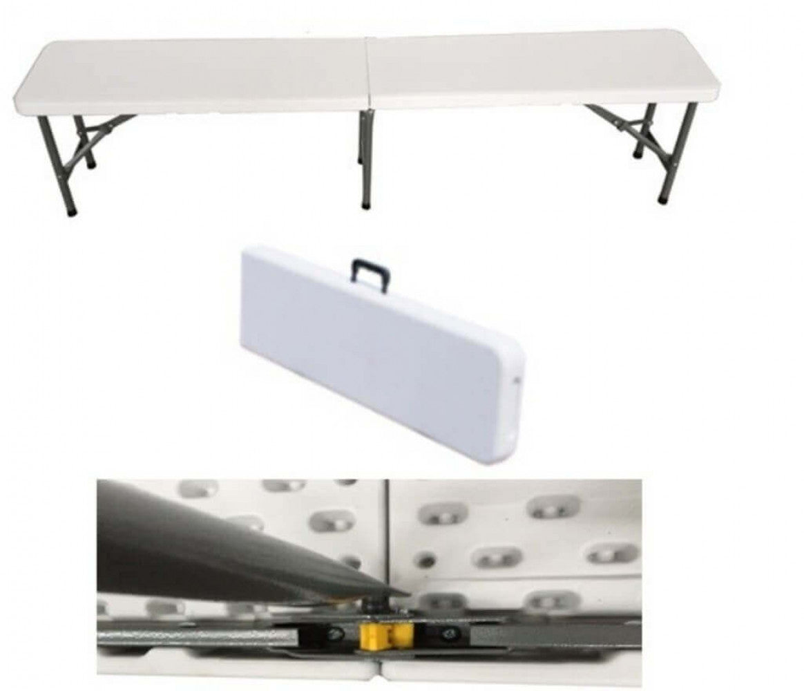 Panca Pieghevole Catering 182x30x43 h cm in Acciaio Grigio...