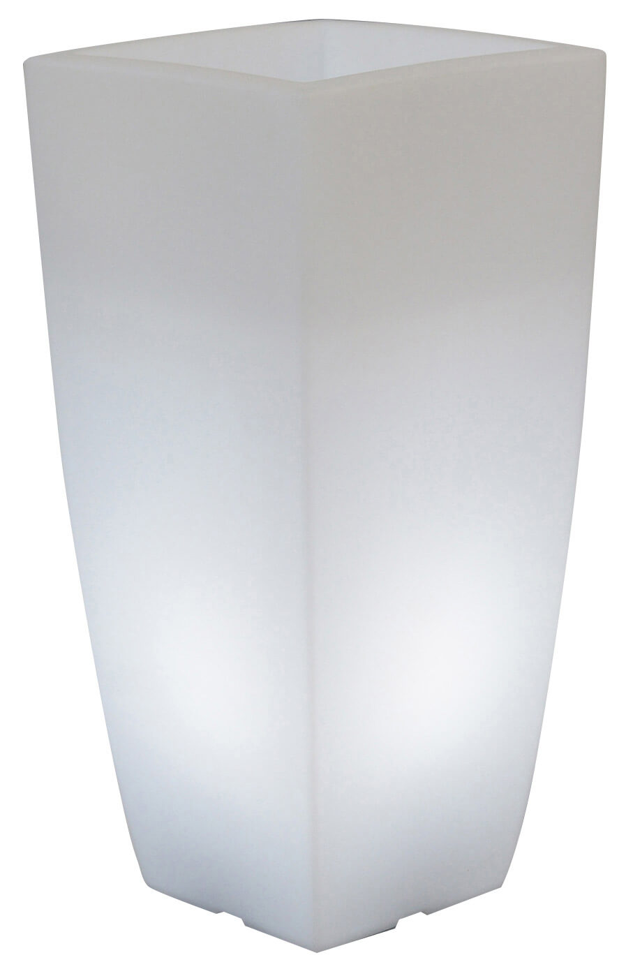 Image of Vaso Luminoso Quadrato 40x40x90 cm in Resina Bauer Bianco Ghiaccio