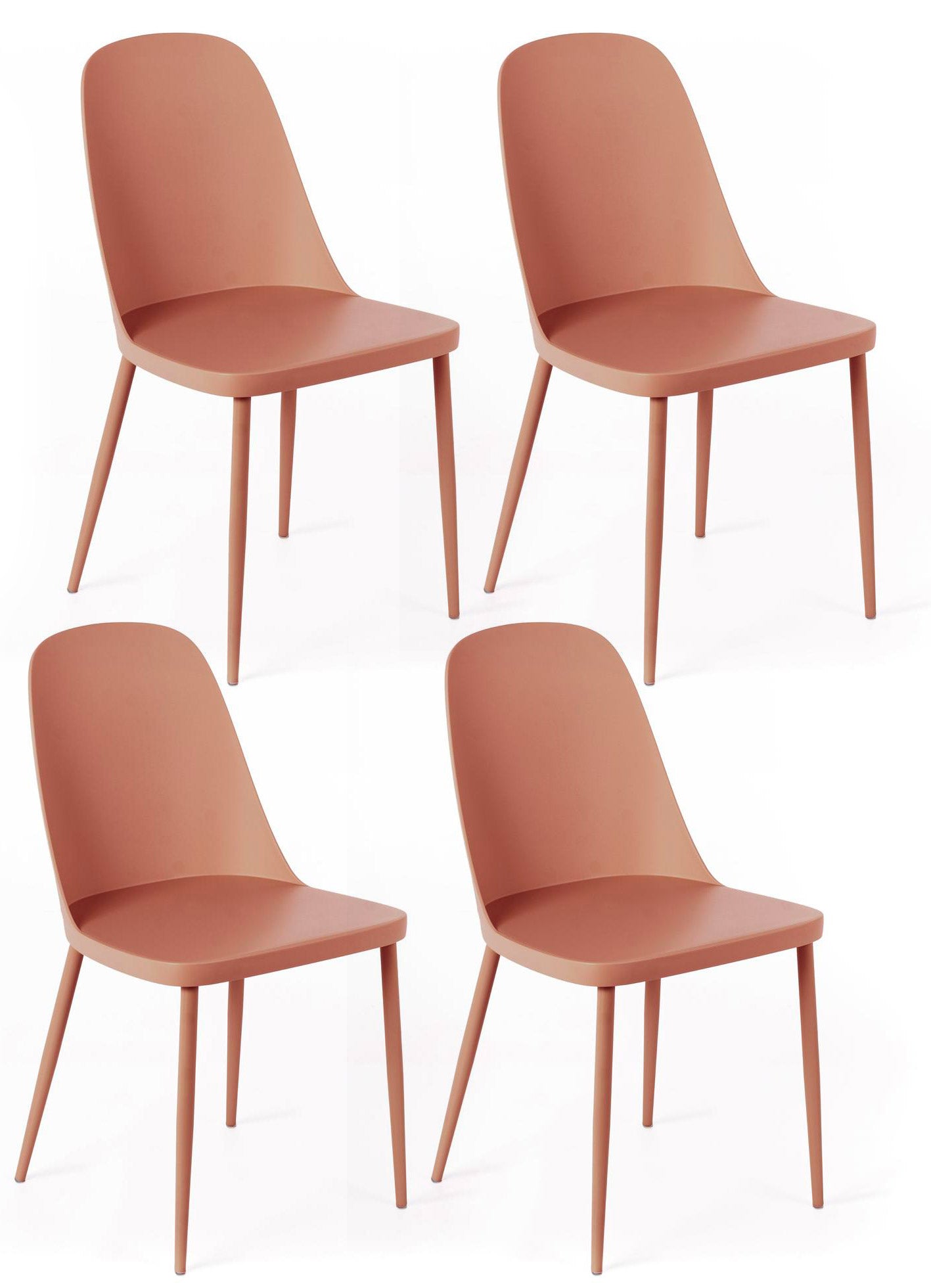 Image of Set 4 Sedie 46x55xH80 cm in Polipropilene Tamara Ruggine