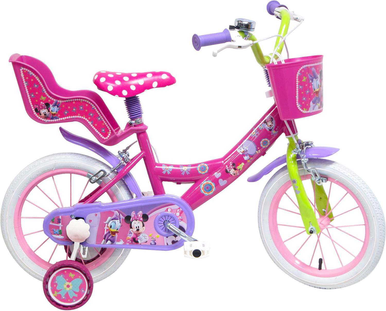 Image of Bicicletta per Bambina 14&quot; 2 Freni Disney Minnie Rosa