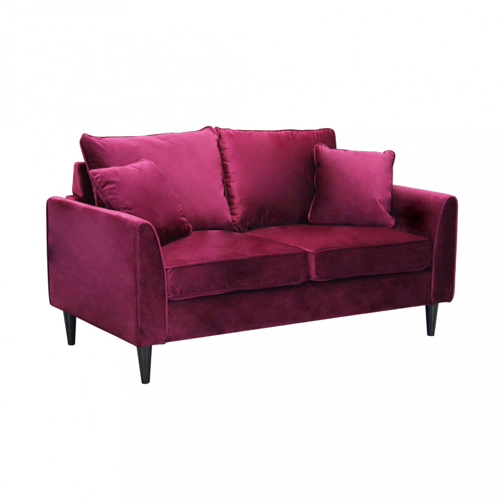 Divano 2 Posti Chandler 152x81x89 h cm in Velluto Rosso