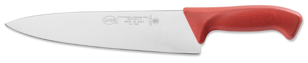 Image of Coltello Trinciante Lama 25 cm Manico Antiscivolo Sanelli Skin Rosso