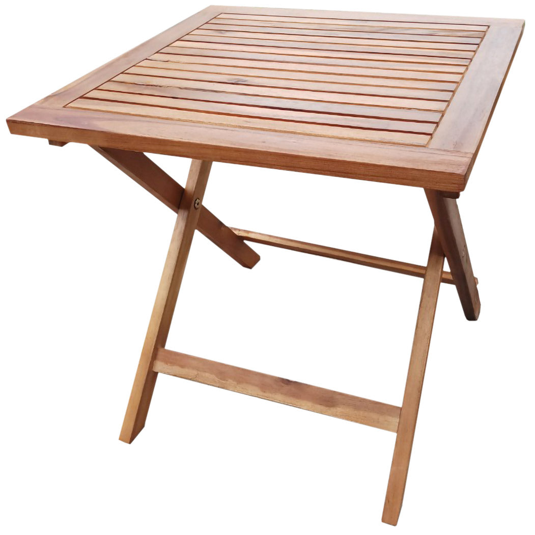 Tavolo Pieghevole In Teak 80x80 Cm - Tavolo Da Giardino Per Burraco E Pranzi All'Aperto - Foto 3