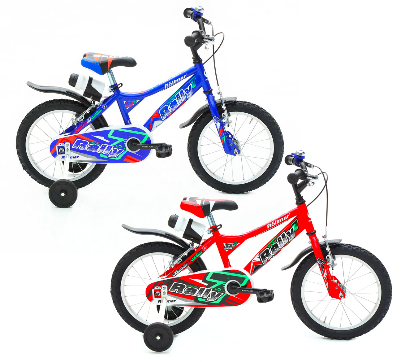 Bicicletta per Bambino 14” 2 Freni Bimbo Rally Blu o Rosso