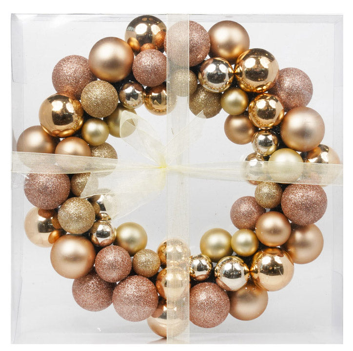 Corona di Natale Ø38 cm con Palline Champagne...