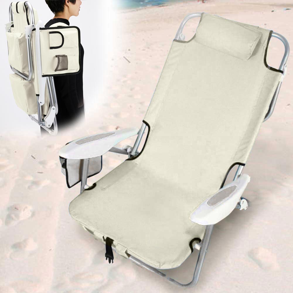 Sedia Pieghevole Spiaggia E Campeggio SNZ - Leggera Con Borsa Trasporto E Tascone, 120kg