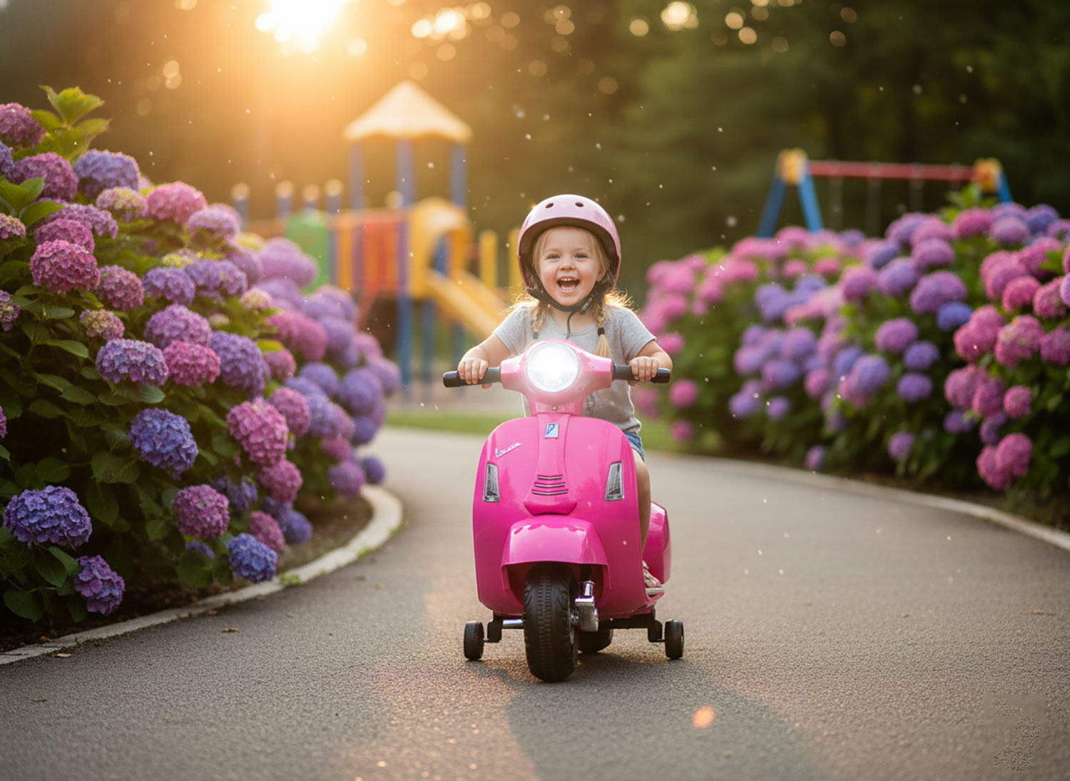 Scooter Elettrico per Bambini Licenza Ufficiale Piaggio Vespa Small 7,2V 2,5Ah Rosa...