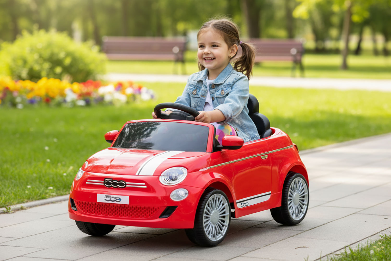 Macchina Elettrica per Bambini Licenza Fiat 500 12V con Telecomando Rosso...