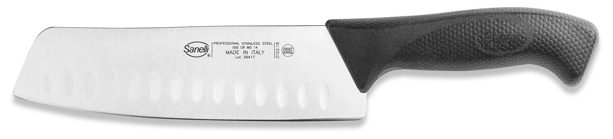 Image of Coltello Giapponese Lama 18 cm Manico Antiscivolo Sanelli Skin