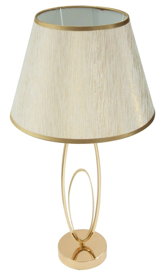 Lampada da Tavolo Glam Flush Ø30x58 cm in Ferro e Poliestere Oro e Crema...