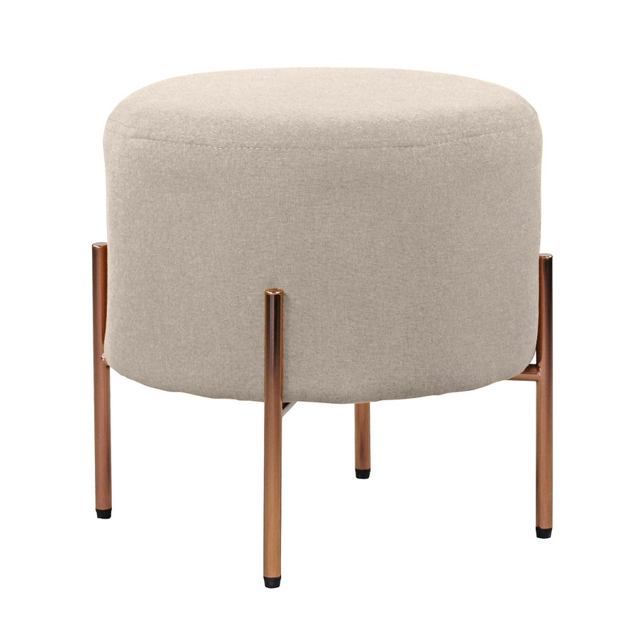 Pouf Poggiapiedi Ø40 cm in Tessuto Kate Grigio