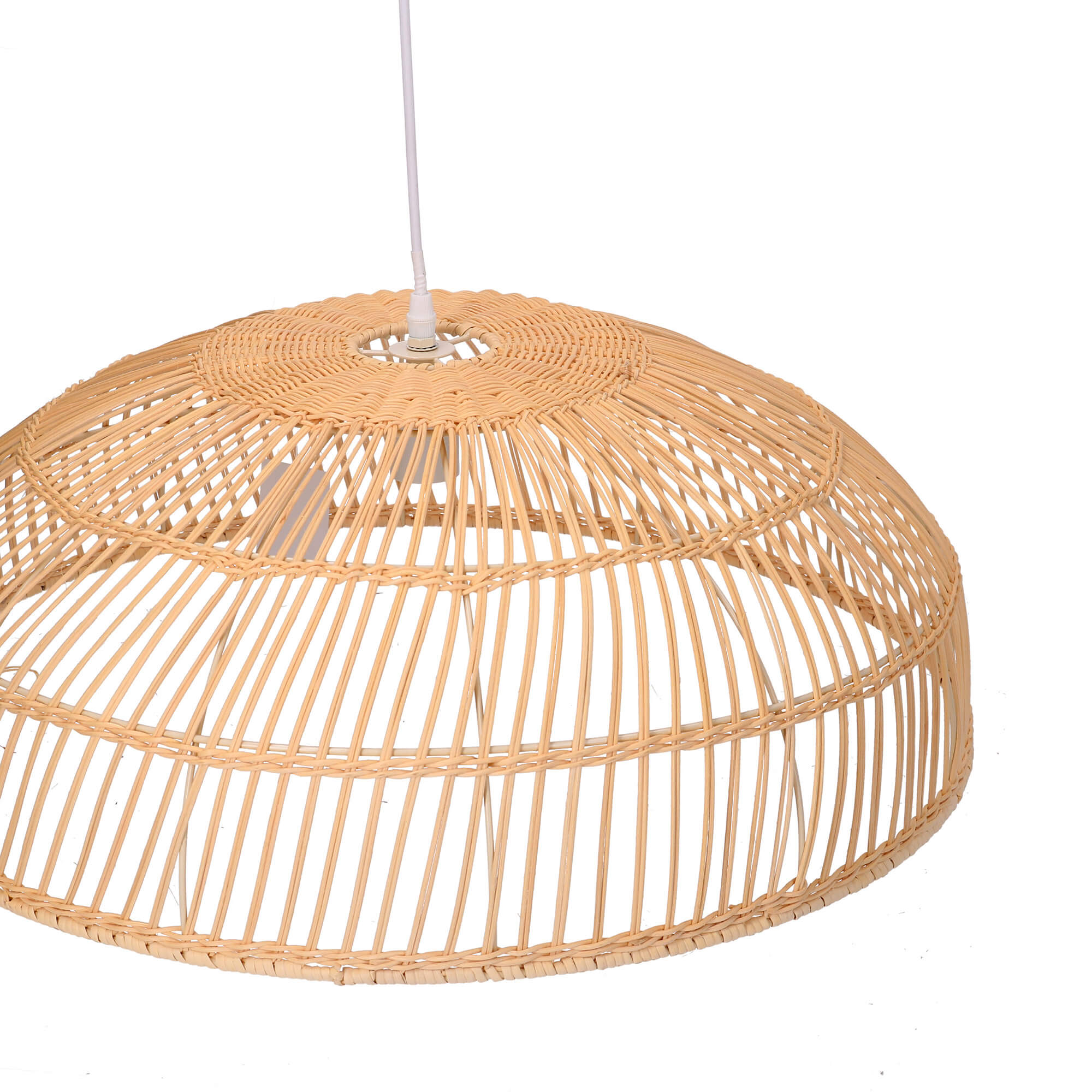 Lampadario in rattan naturale con attacco cm Ø60,5xhx21,5...