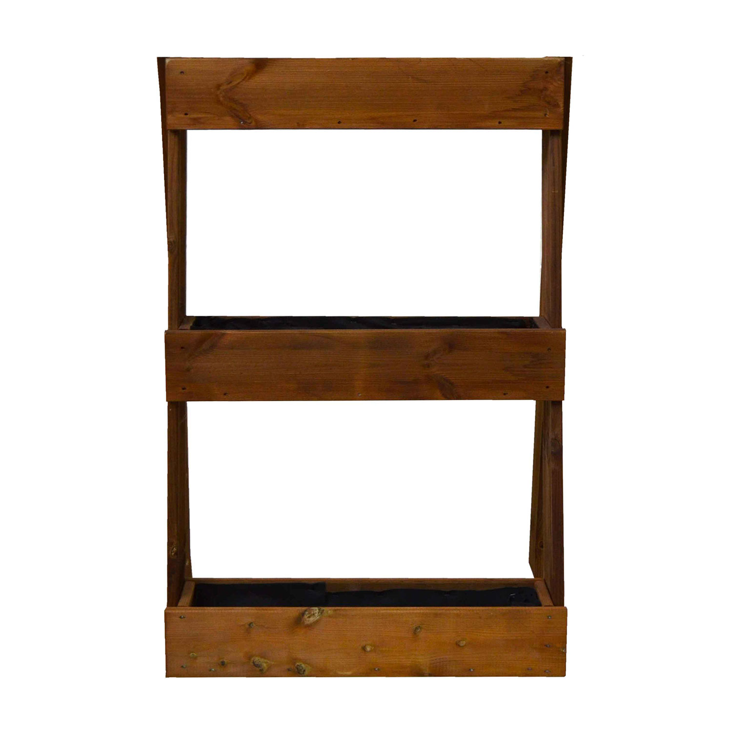 Orto Verticale Inclinato 3 Livelli 71x16,5x100 cm Ortolegno Balcony in Legno di Pino color Castagno...