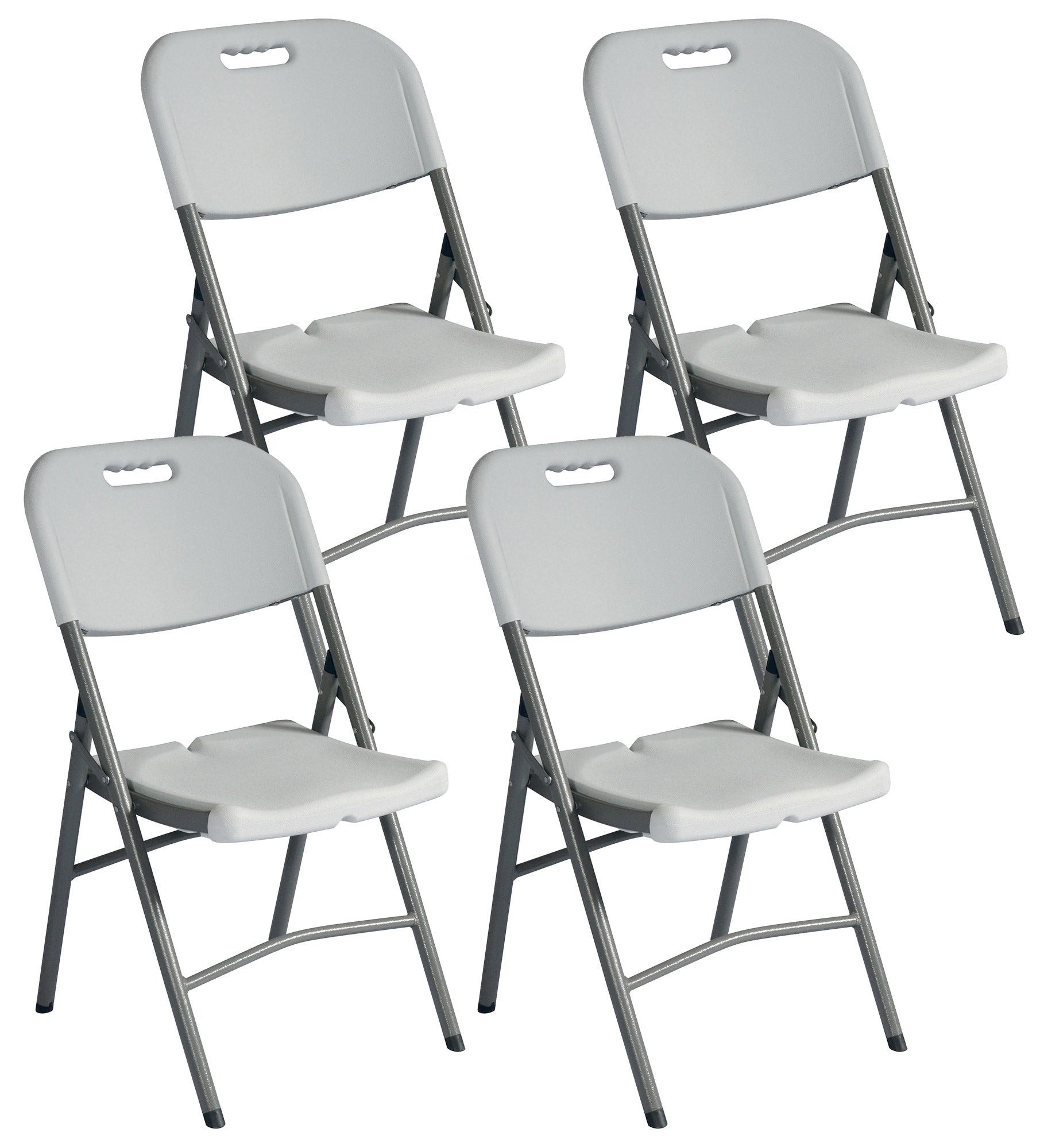 Image of Set 4 Sedie Catering Pieghevoli da Giardino 47x61x87 cm in Polietilene Bianche