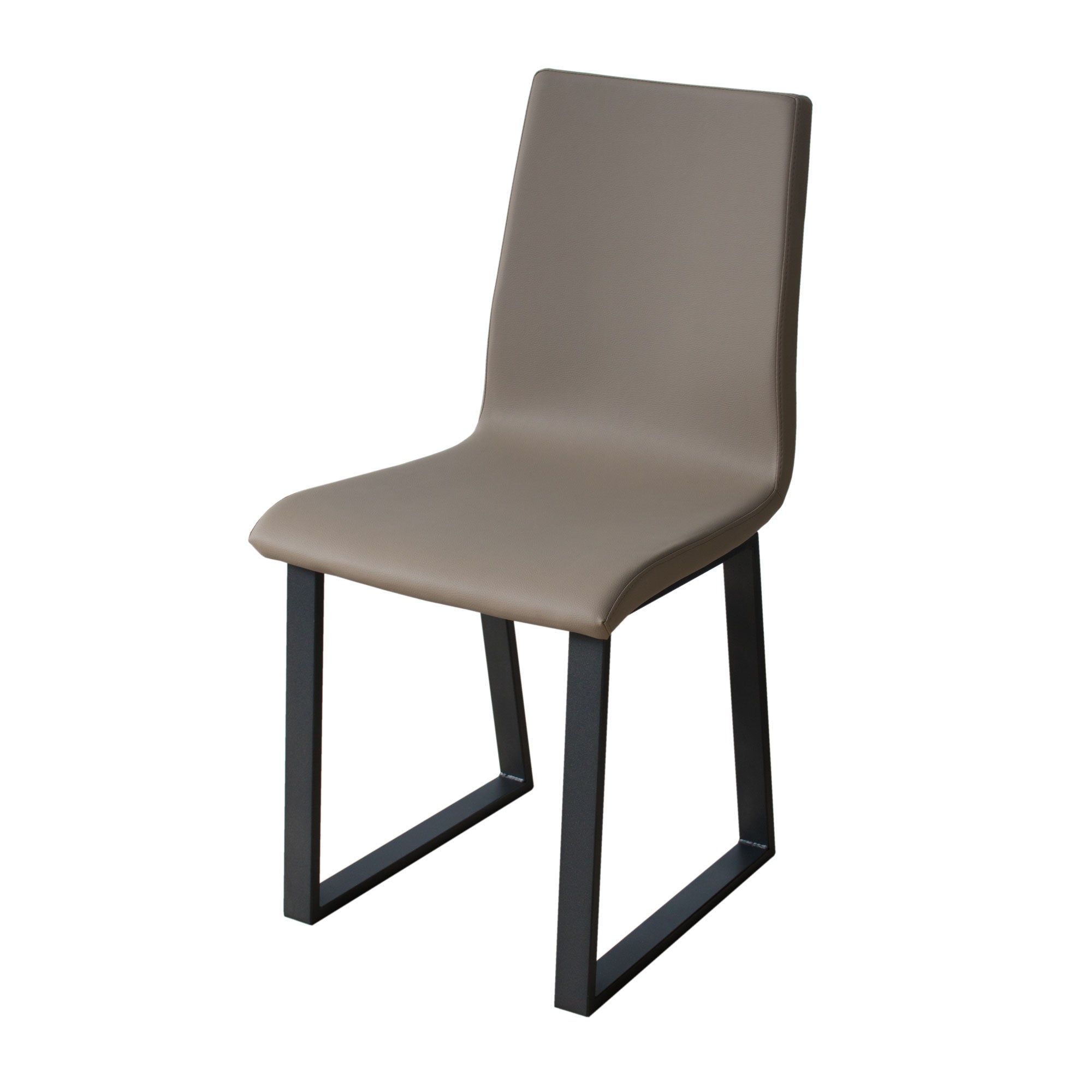 Image of Sedia 40/44x42x86 cm Baffy gambe Antracite in Similpelle Grigio