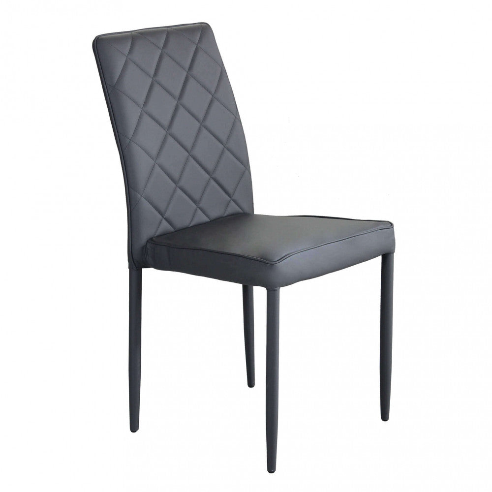 Image of Sedia Blossom 41x50x91 h cm in Similpelle Grigio scuro