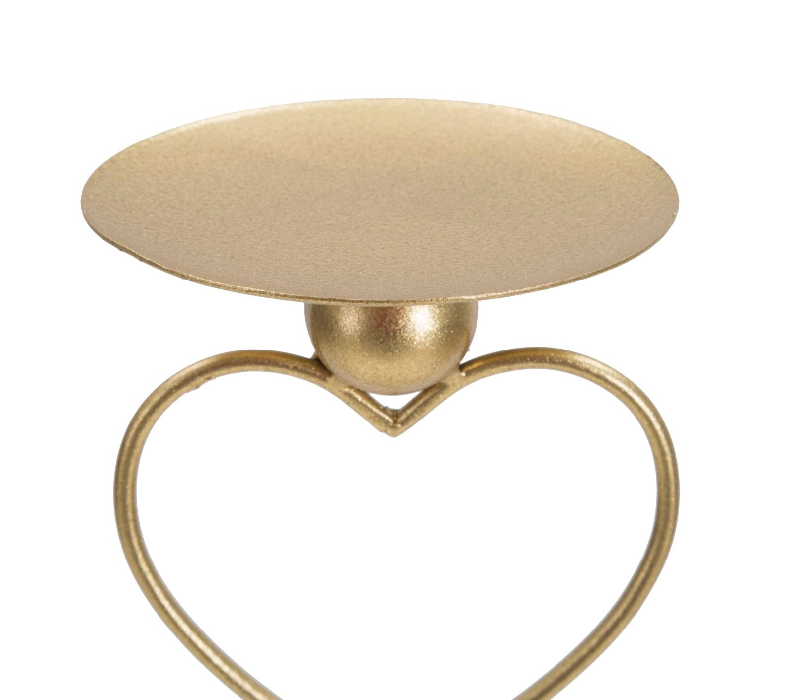 Portacandele Hearts 14,5x10x32,5 cm in Ferro e Marmo Oro e Bianco...