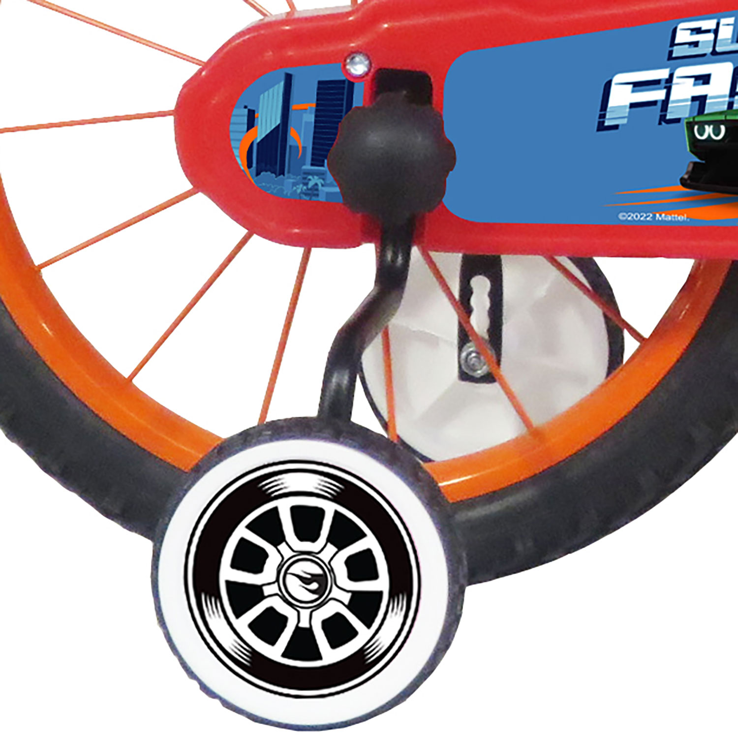 Bicicletta per Bambini 16" Hot Wheels Freni Caliper e Stabilizzatori in Acciaio Hi-Ten Blu e Rosso...