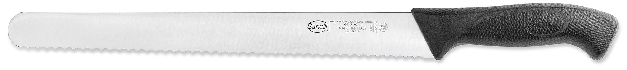 Image of Coltello per Pane Lama 37 cm Manico Antiscivolo Sanelli Skin Nero