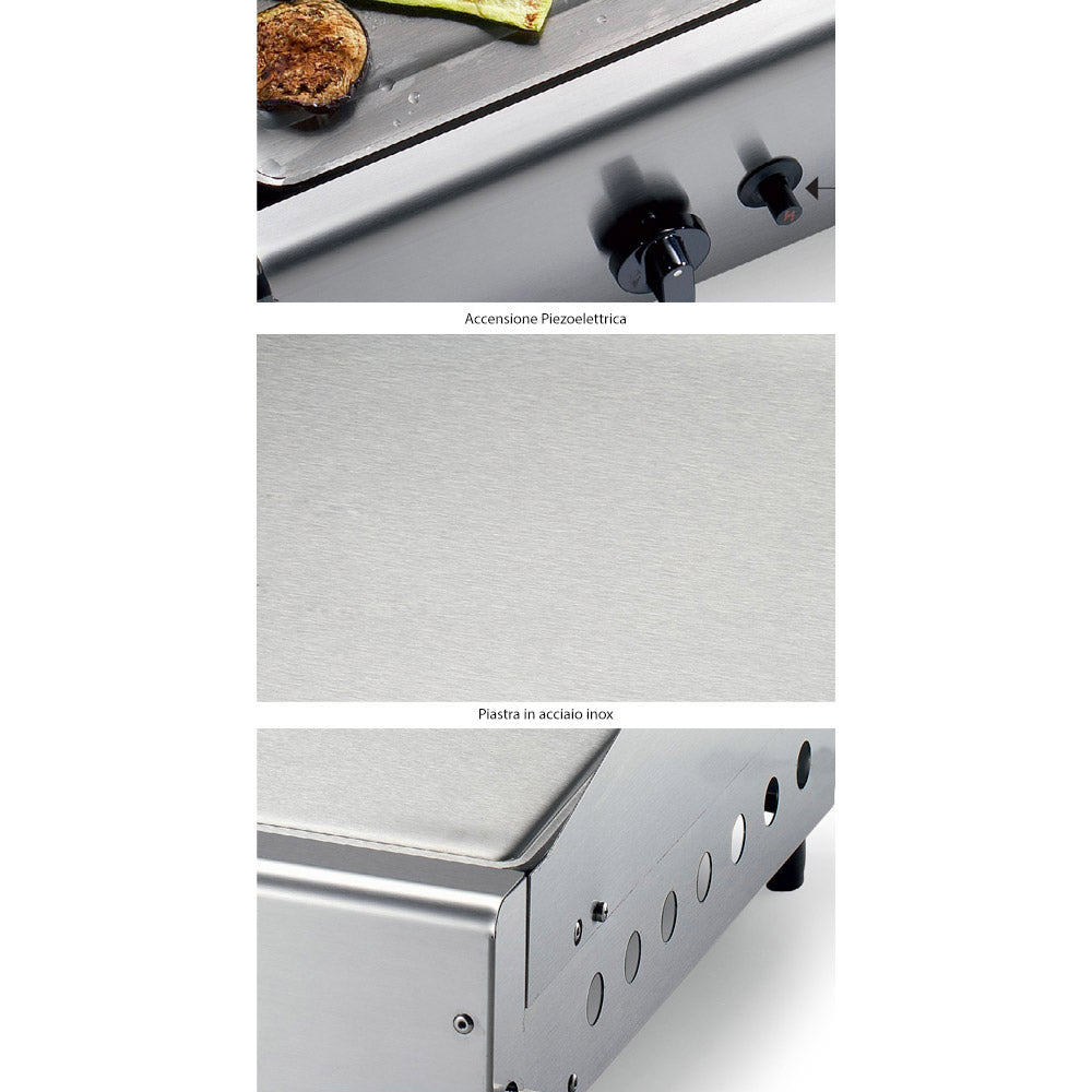 Piastra di Cottura in Acciaio a Gas GPL Ompagrill Plancha Single 4044...