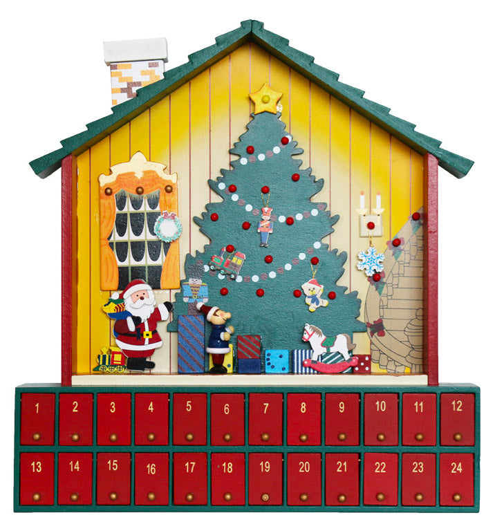 Calendario dell'Avvento 41x7x39 cm in Legno...