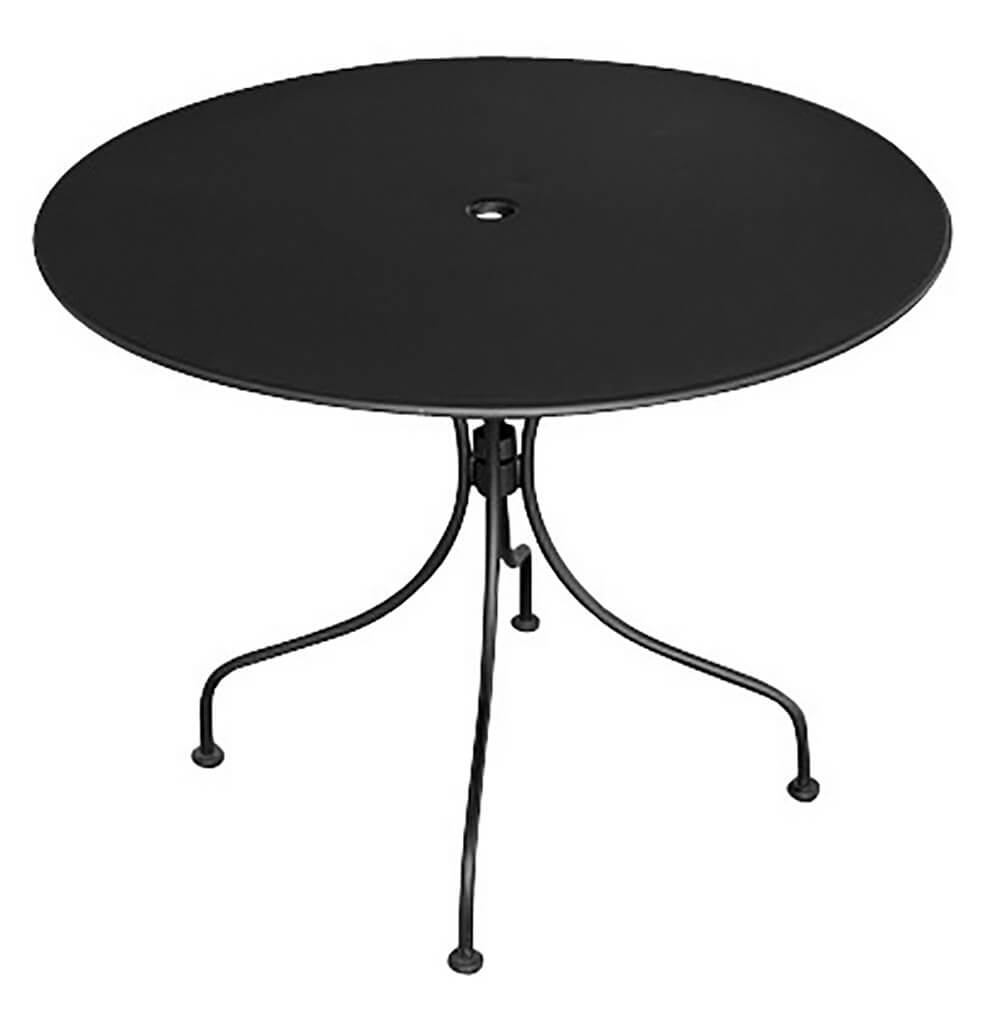 Image of Tavolo Tondo da Giardino Ø90 cm in Ferro Vorghini Baveno Nero