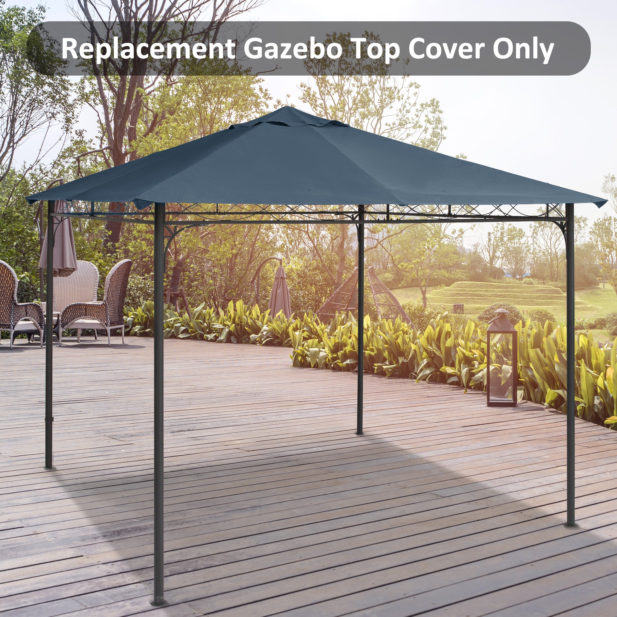 Tetto di Ricambio per Gazebo da Giardino 3x3m in Poliestere Grigio...