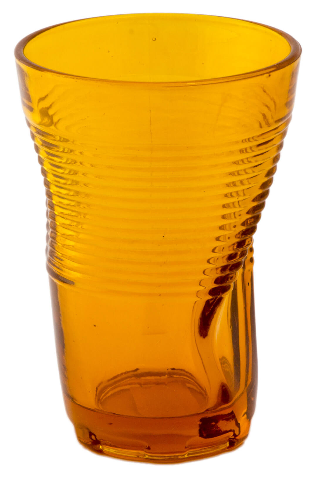 Set 6 Bicchieri Accartocciati 34 cl Ø8 cm in Vetro Pressato Kaleidos Arancioni...