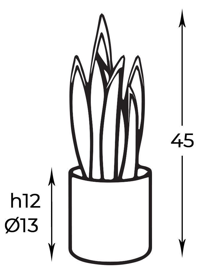 Pianta Artificiale Sansevieria H45 cm con Vaso Verde...