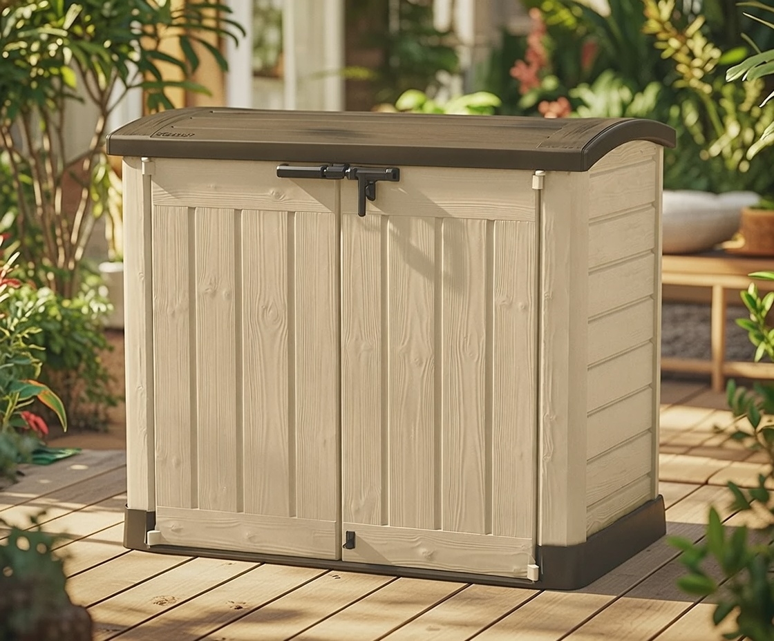 Armadio Porta Attrezzi da Giardino 146x120x82 cm in Resina Keter Store It Out Arc Beige...
