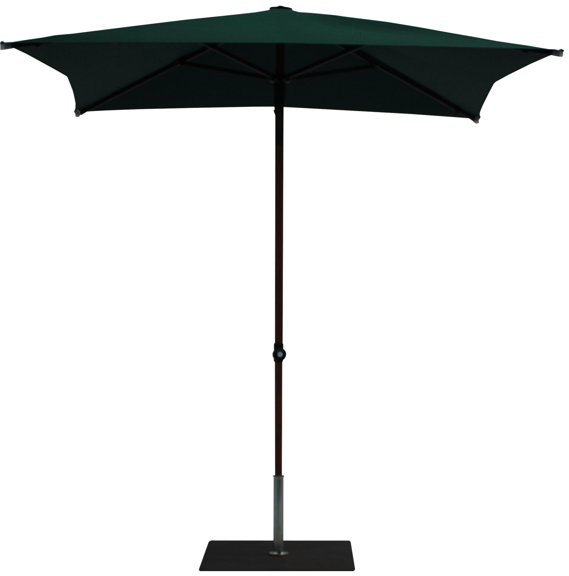 Ombrellone da Giardino 2x2 m Palo Ø38 mm in Alluminio Effetto Legno Tessuto Poliestere Trend Wood Verde